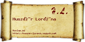 Huszár Loréna névjegykártya